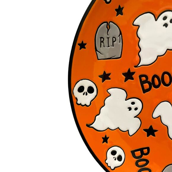 Eli + Ana MELTON GHOST Dinner Plate Set of 4 Ceramic Halloween BOO RIP New - Picture 11 of 15